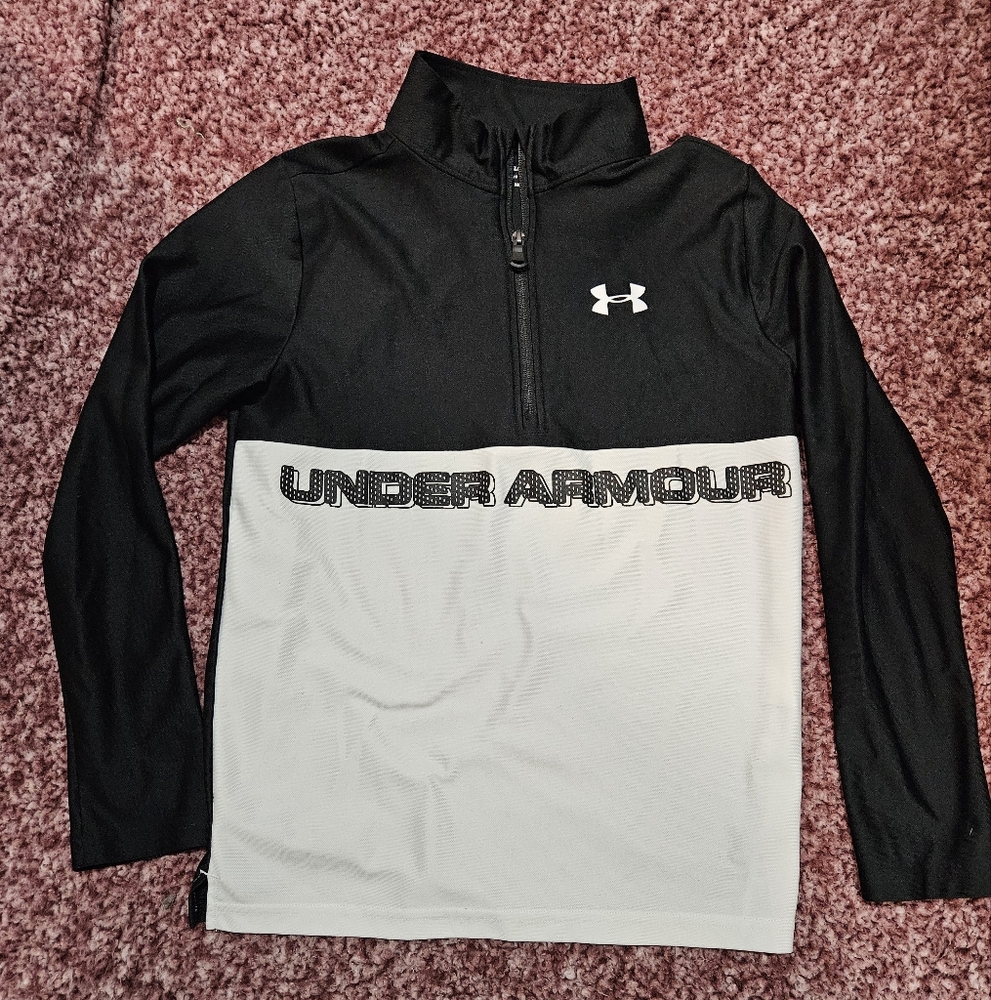 Under Armour Kids Black and White Long Sleeve Top